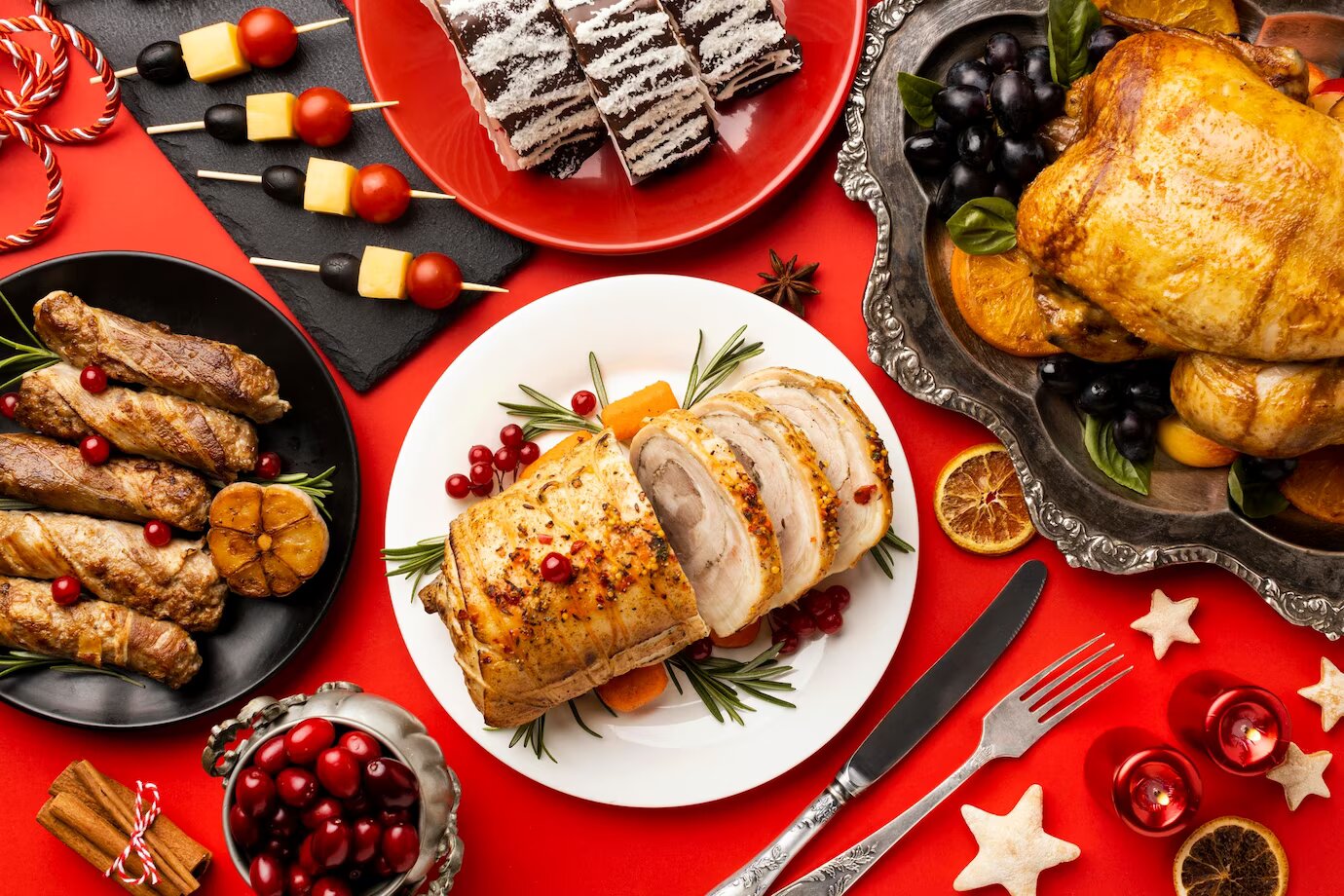 Weihnachtsessen mit Ente, Schweinebraten und Beilagen – Rezept für ein klassisches Weihnachtsessen