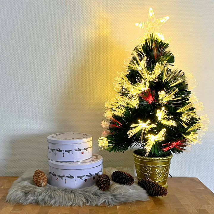 Weihnachtsbaum aus Fiberglas – H 60 cm, 48 mehrfarbige LEDs, IP44 grün