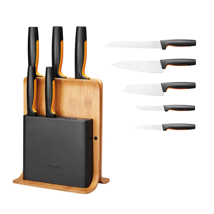 Fiskars - Functional Form - Messerblock mit 5 Messern - Bambus FSC