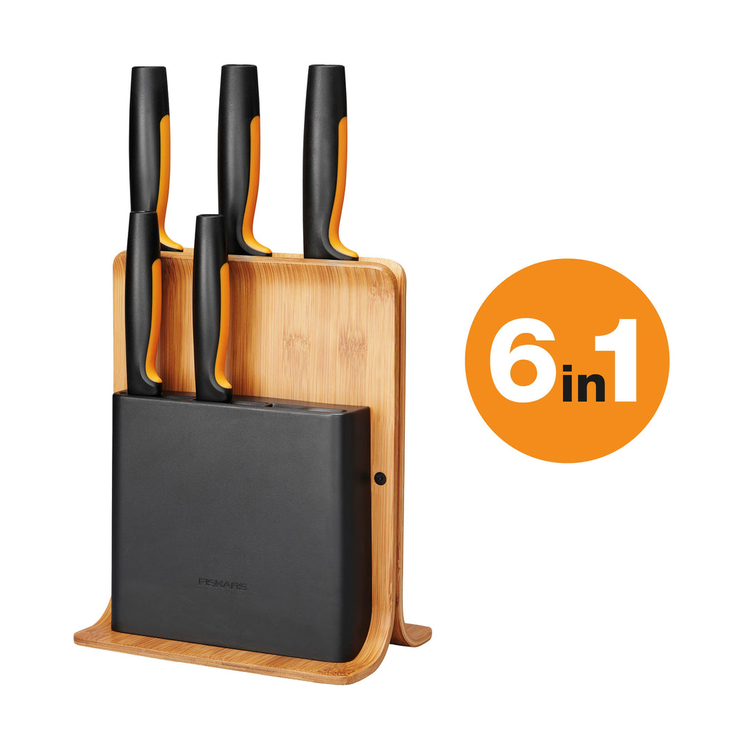 Fiskars - Functional Form - Messerblock mit 5 Messern - Bambus FSC