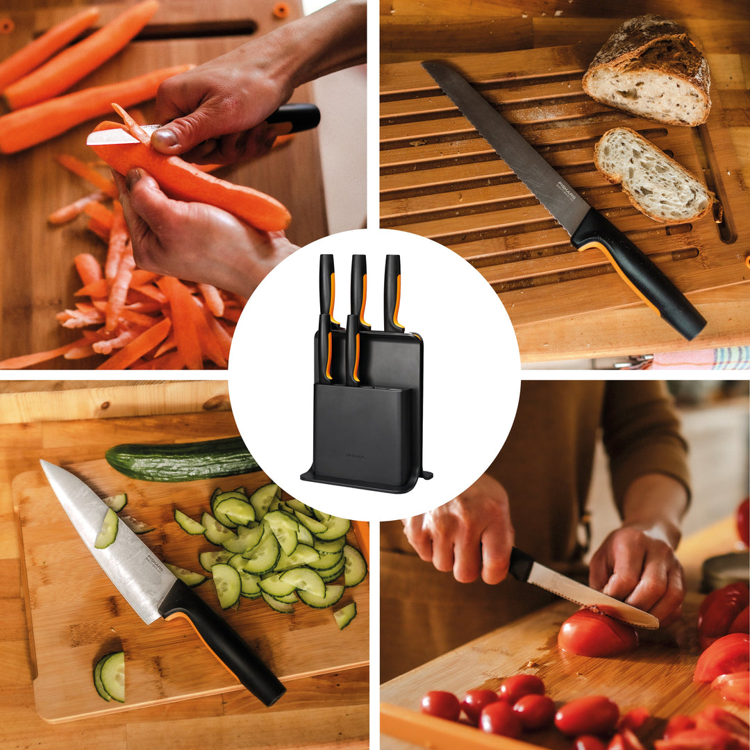 Fiskars - Functional Form - Messerblock mit 5 Messern - Schwarz