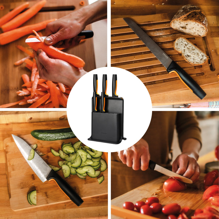 Fiskars - Functional Form - Messerblock mit 5 Messern - Schwarz
