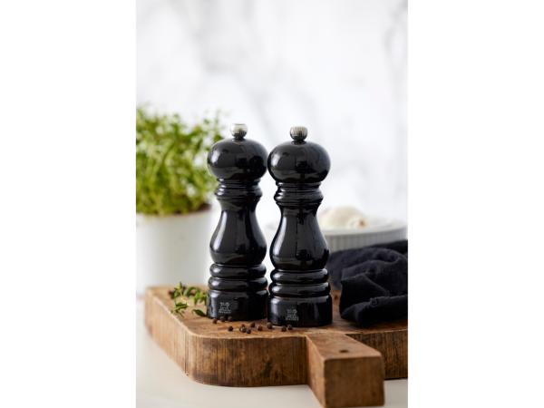 Peugeot - Paris Salz- und Pfeffermühlen-Set, Buche, 18 cm, Schwarzer Lack