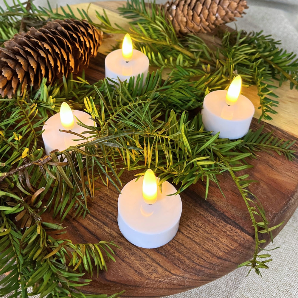 Conzept - LED-Teelicht mit 3D-Flamme und Fernbedienungsfunktion - 4 Stück.