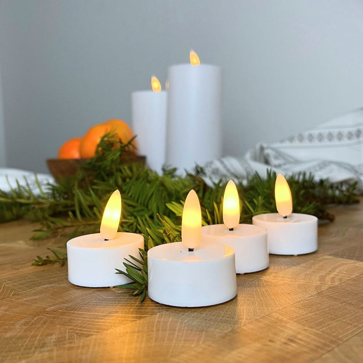Conzept - LED-Teelicht mit 3D-Flamme und Fernbedienungsfunktion - 4 Stück.