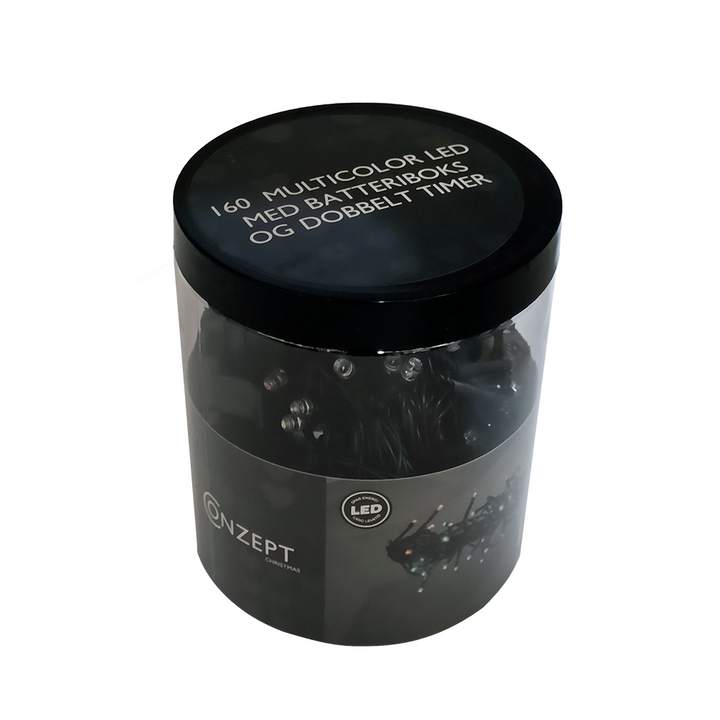 Conzept – Lichterkette, mehrfarbig, 160 LEDs, 3xAA-Batterien – mit Doppeltimer