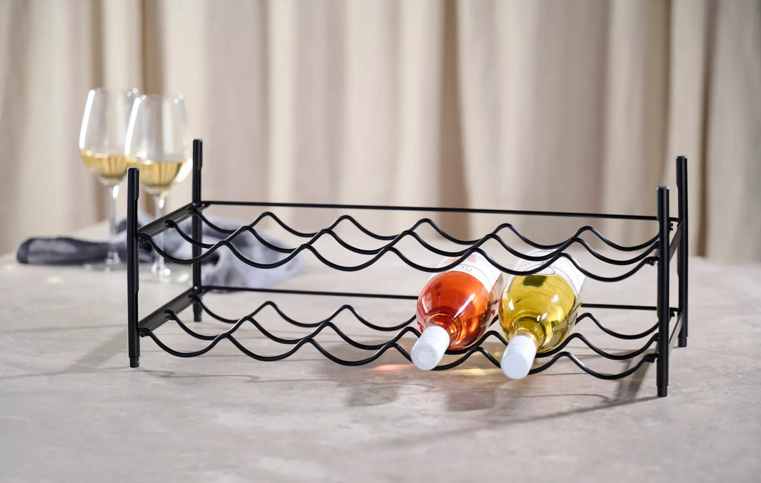 Day – Weinregal aus schwarzem Stahl – 58 x 26 x 21,5 cm