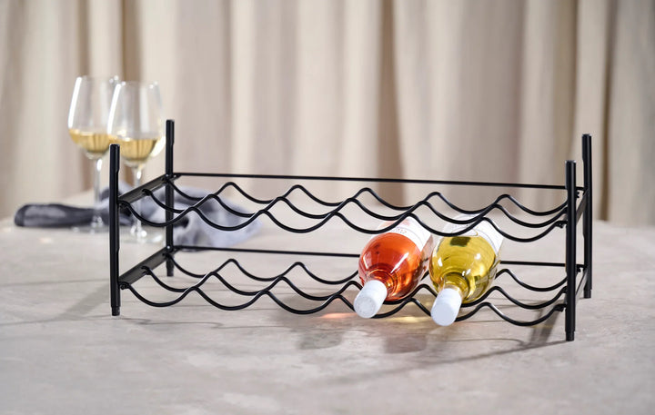 Day – Weinregal aus schwarzem Stahl – 58 x 26 x 21,5 cm