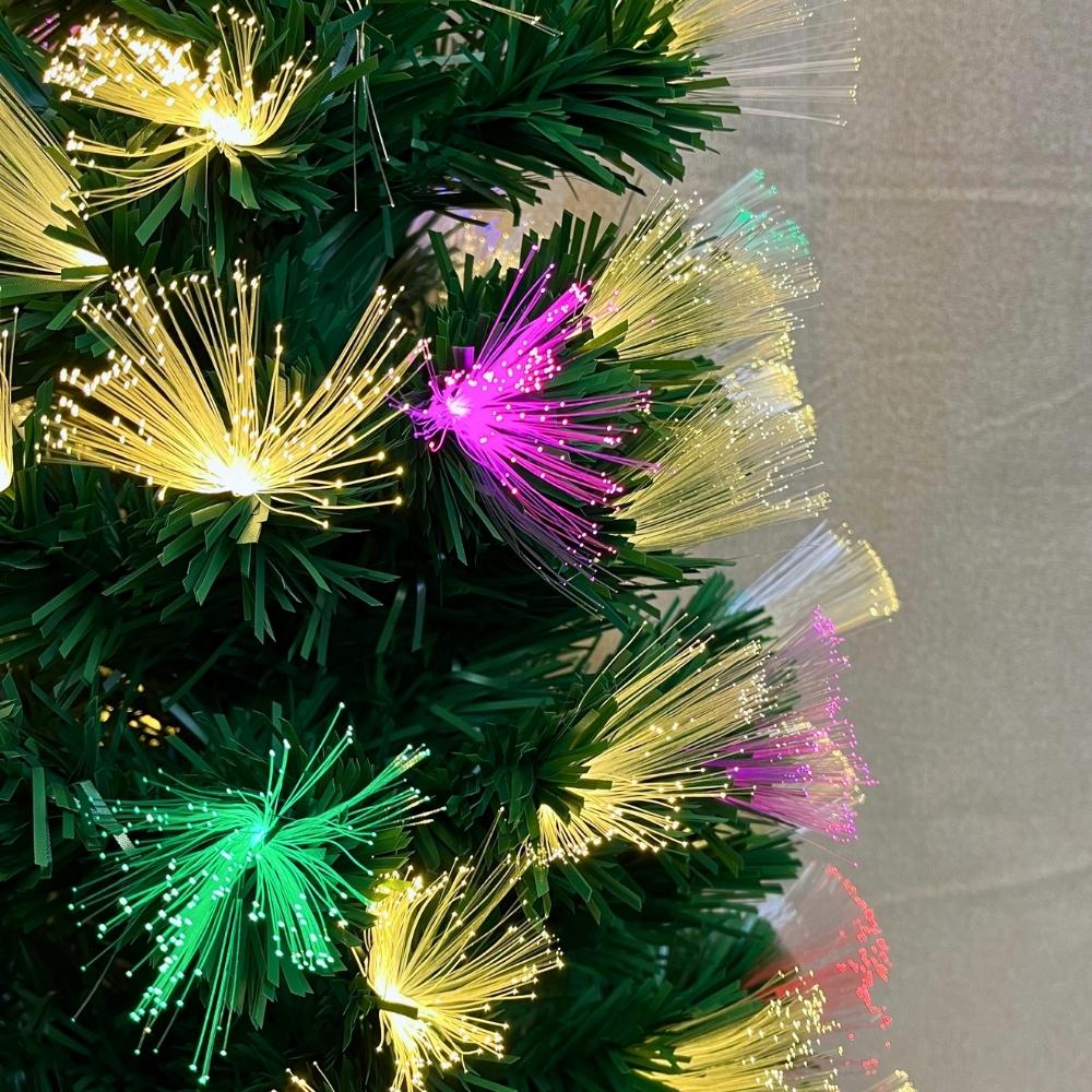 Weihnachtsbaum aus Fiberglas – H 180 cm, 224 mehrfarbige LEDs, IP44, grün