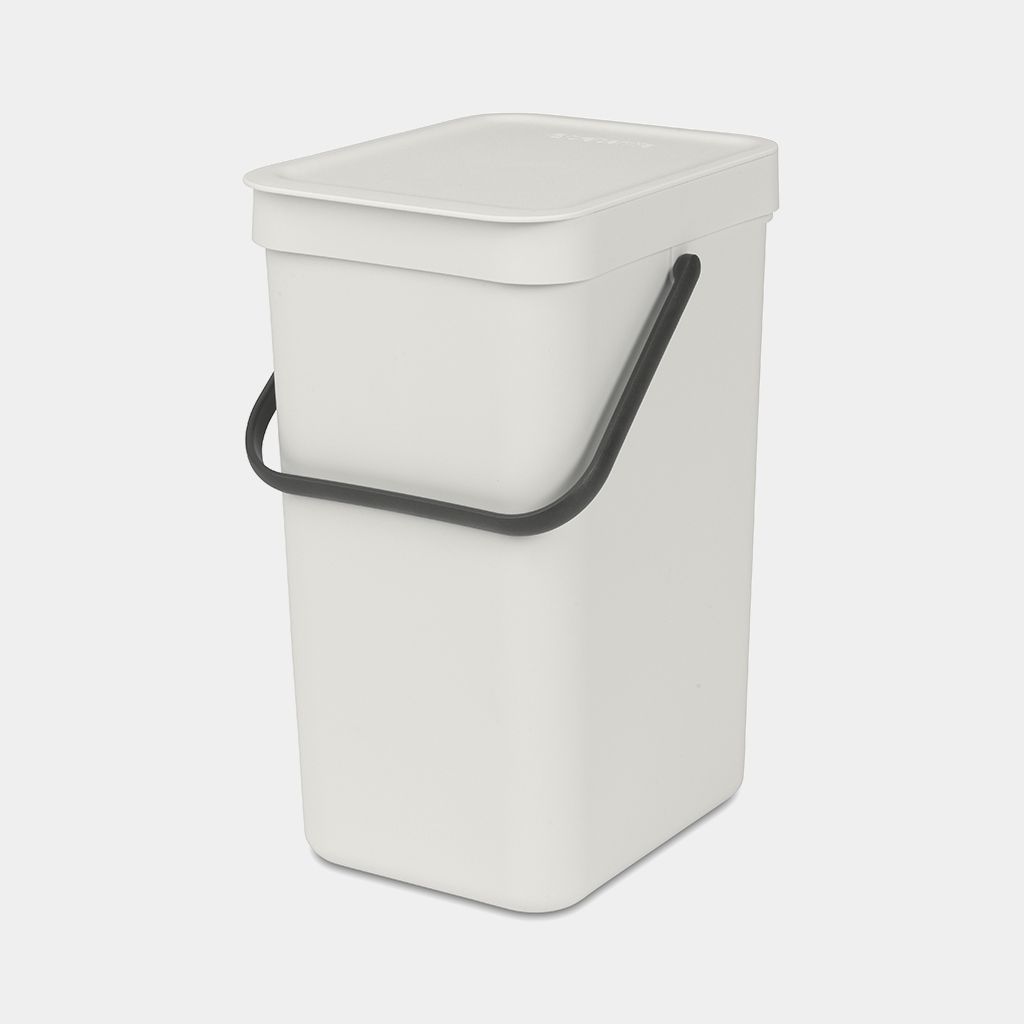 Brabantia – Black and Go Recyclingbehälter – 12 l – hellgrau