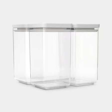 Brabantia – Leckeres Aufbewahrungsset, stapelbar, 3-teilig (2 x 1,6 l + 1 x 3,5 l)