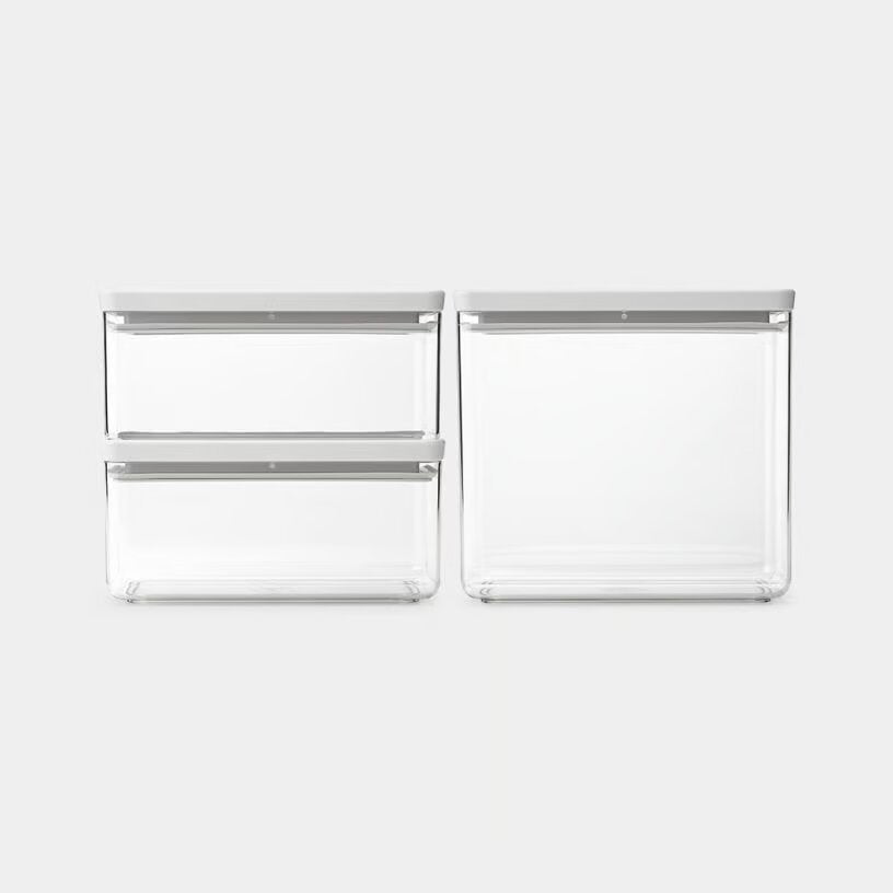 Brabantia – Leckeres Aufbewahrungsset, stapelbar, 3-teilig (2 x 1,5 l + 1 x 3,5 l)