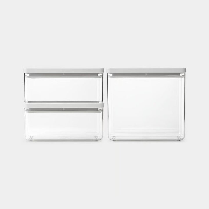 Brabantia – Leckeres Aufbewahrungsset, stapelbar, 3-teilig (2 x 1,5 l + 1 x 3,5 l)