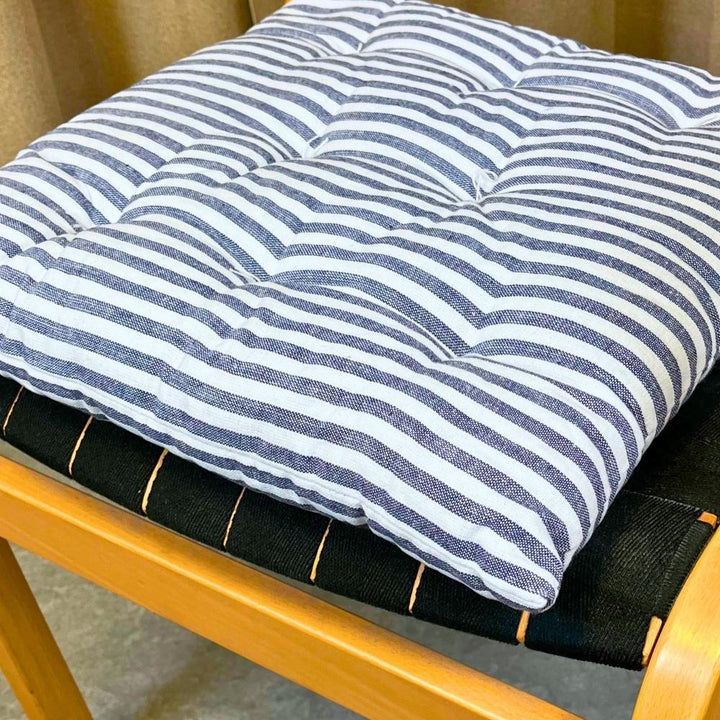 Dacore - Futonkissen 40x40 cm - Blau/weiß gestreift