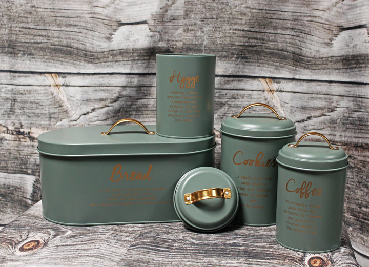 Teedose – grün mit Gold