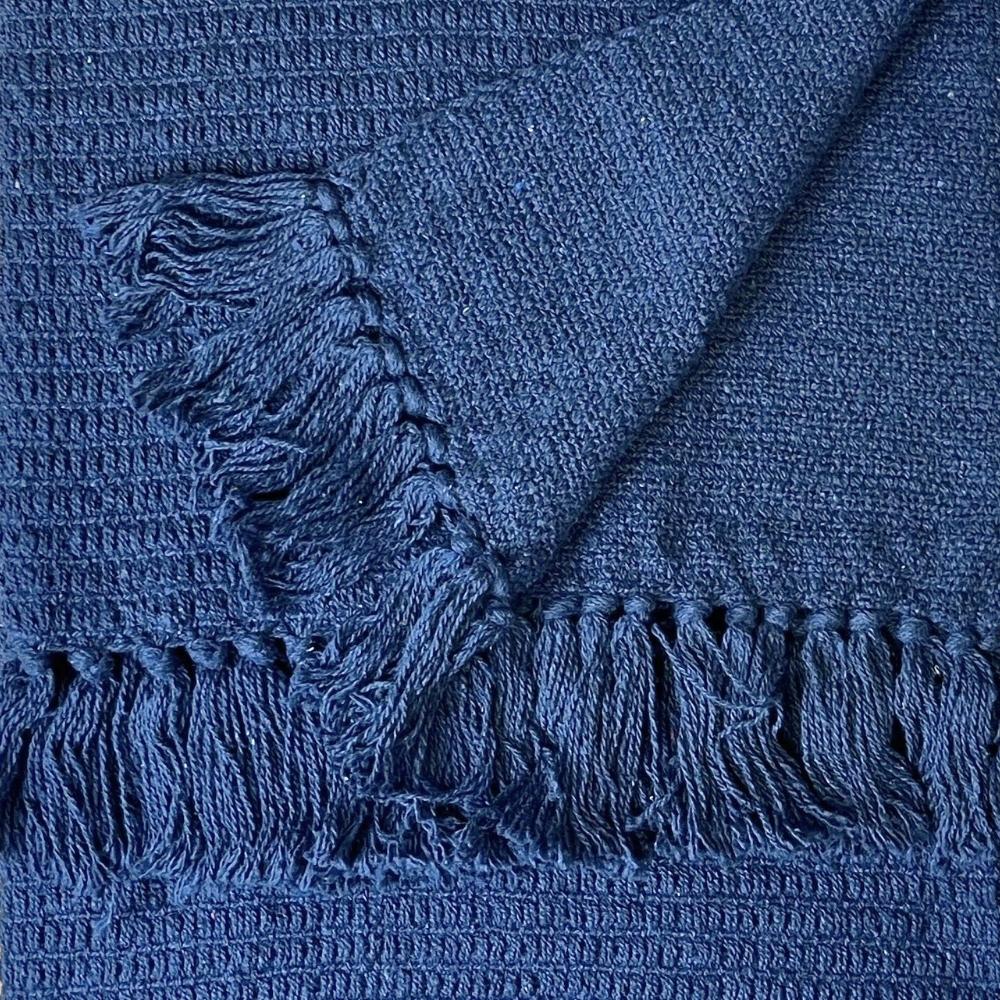 Dacore - Tagesdecke mit Fransen - 125x150 cm blau