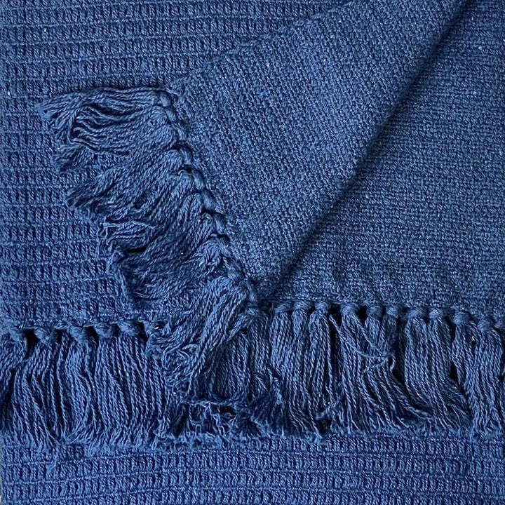Dacore - Tagesdecke mit Fransen - 125x150 cm blau