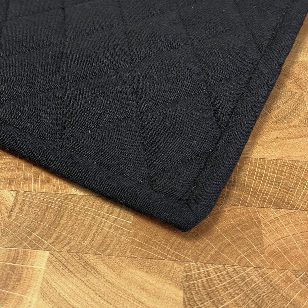 Dacore - Topflappen-Steppdecke 22,5 x 22,5 cm, Uni-Kreuz, schwarz