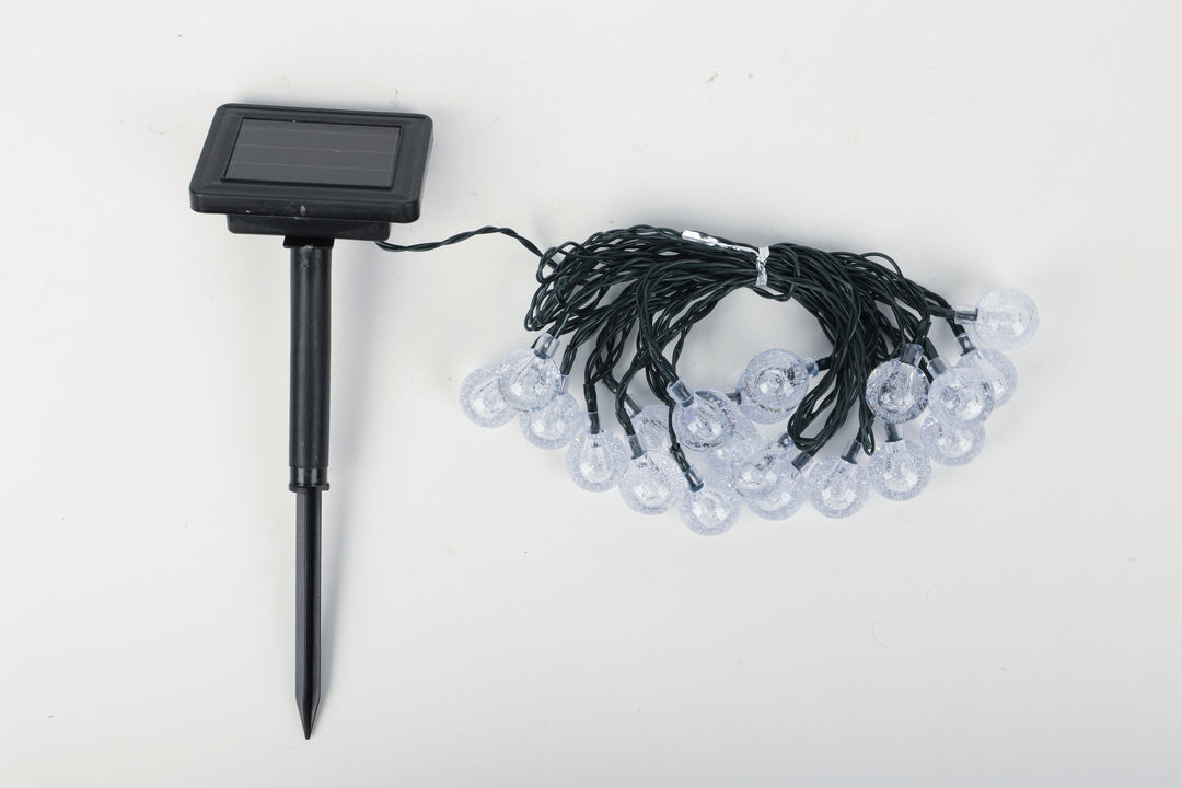 Conzept Solar-Lichterkette mit Kugeln, 2,5 cm, 20 LEDs, mehrfarbig