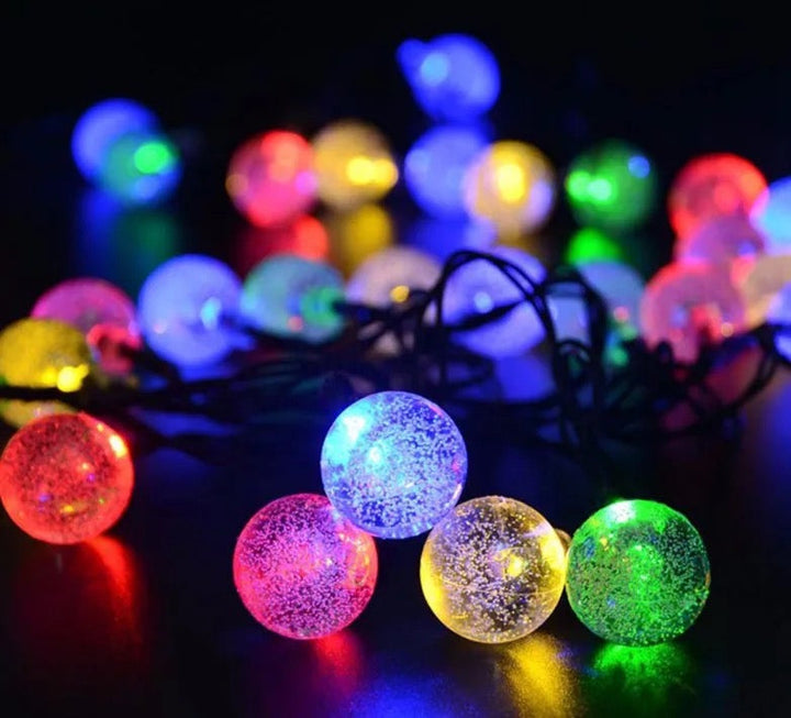 Conzept Solar-Lichterkette mit Kugeln, 2,5 cm, 20 LEDs, mehrfarbig