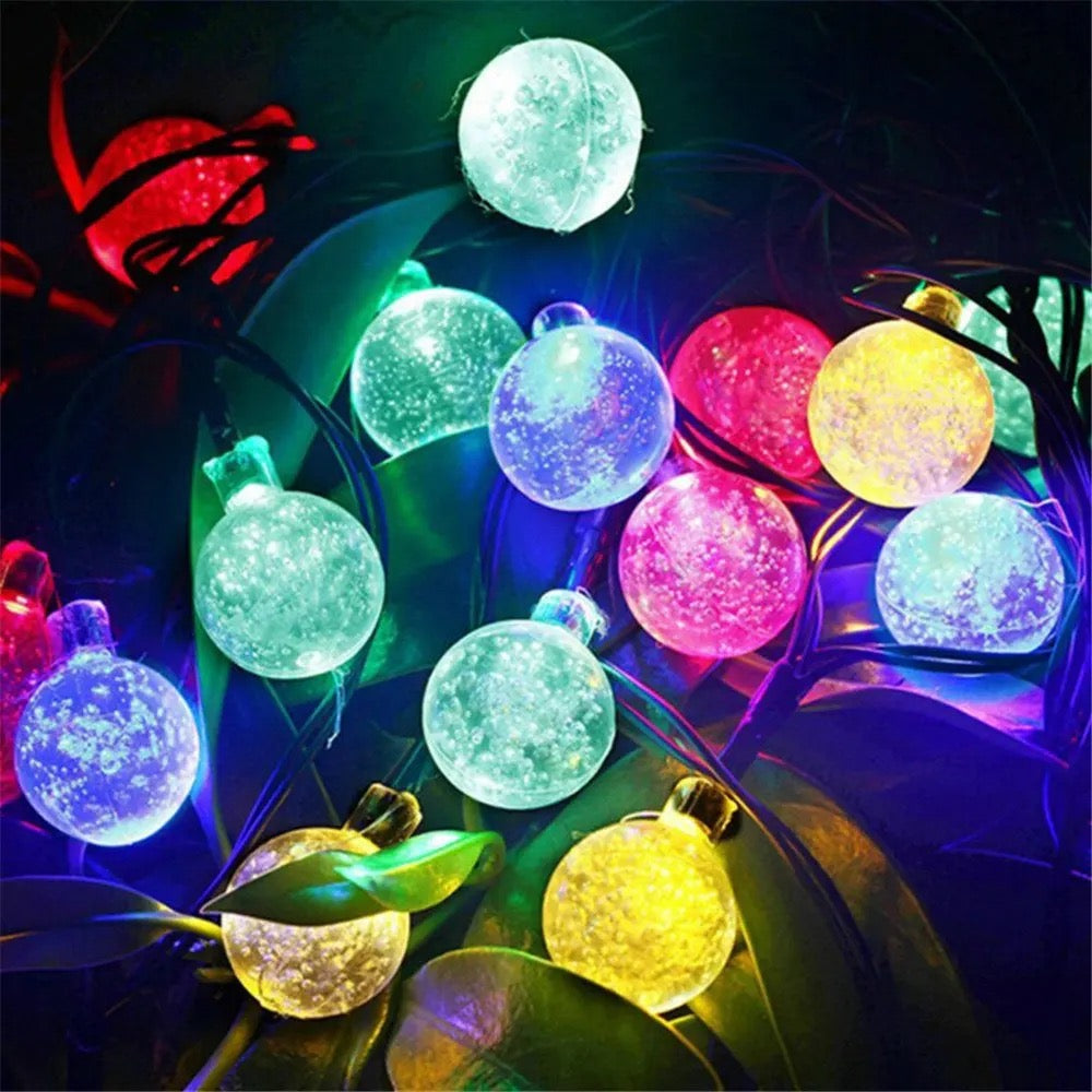 Conzept Solar-Lichterkette mit Kugeln, 2,5 cm, 20 LEDs, mehrfarbig