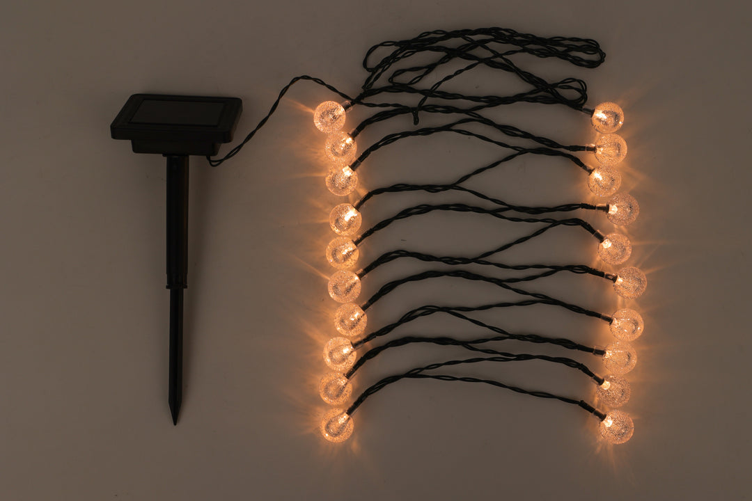 Conzept Solar-Lichterkette mit Kugeln, 2,5 cm, 20 LEDs, warmweiß