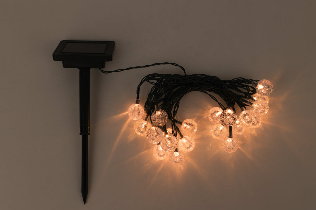 Conzept Solar-Lichterkette mit Kugeln, 2,5 cm, 20 LEDs, warmweiß