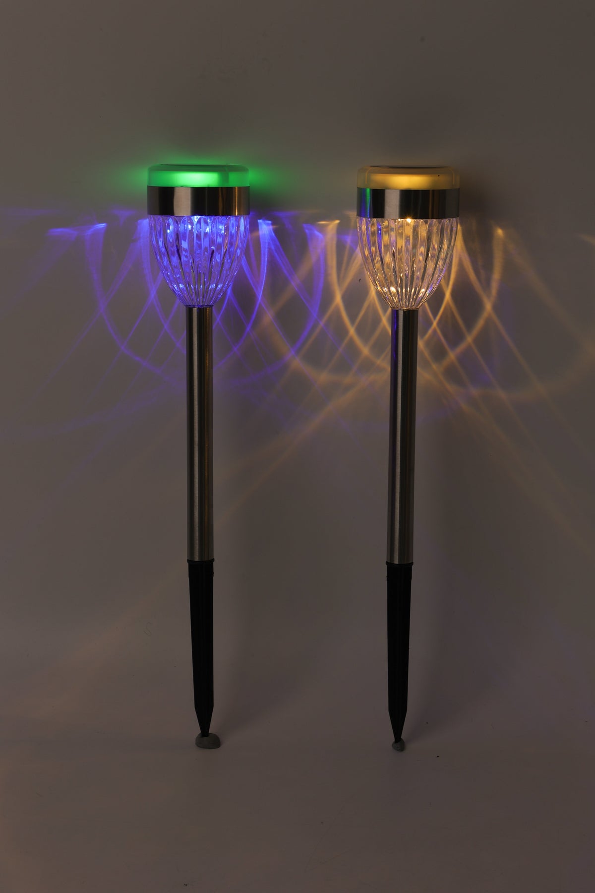Conzept Solarlamp staal 6,2x36,5 cm 2xLED dubbelfunctie 2 stuks.