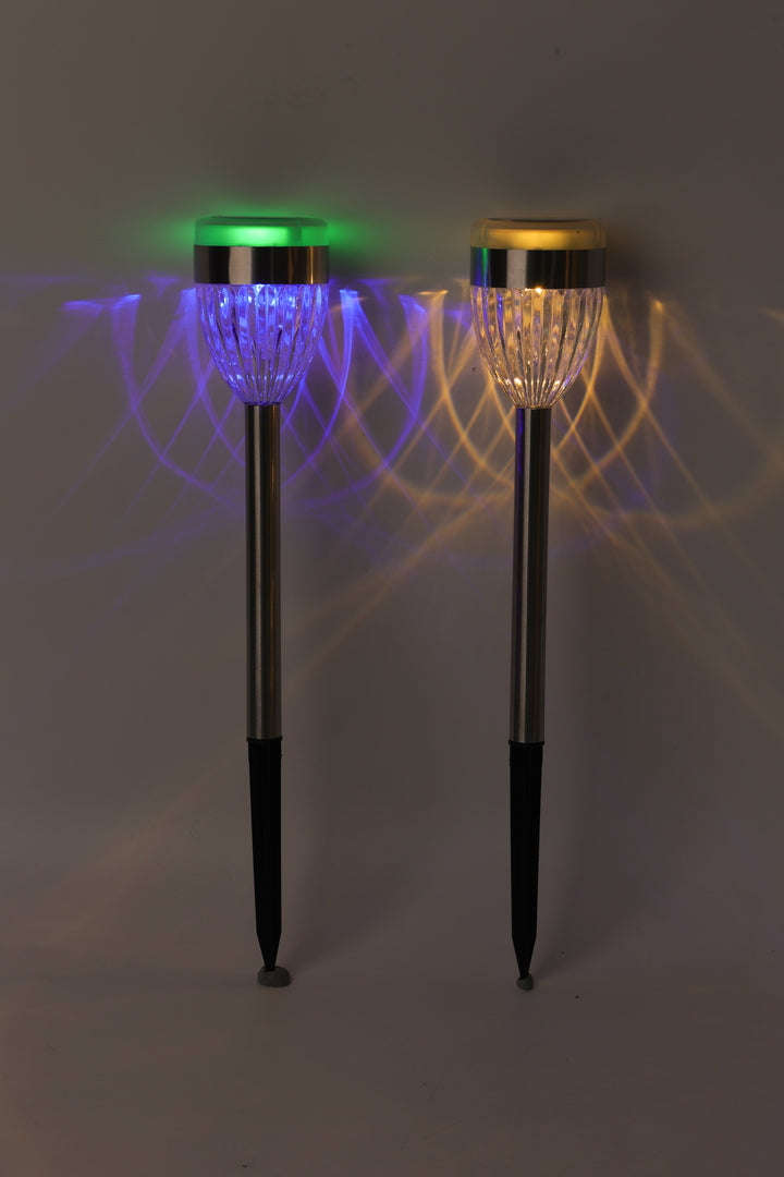 Conzept Solarlamp staal 6,2x36,5 cm 2xLED dubbelfunctie 2 stuks.
