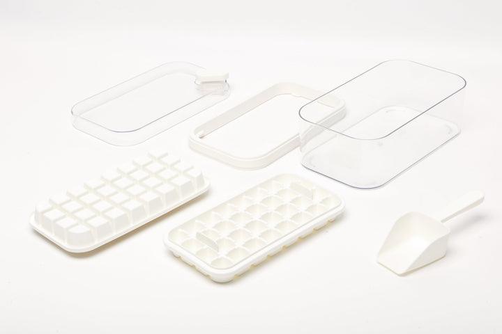 Conzept Eiswürfelbox mit 2 Ebenen, 23,5 x 13,5 x 10,9 cm, weiß