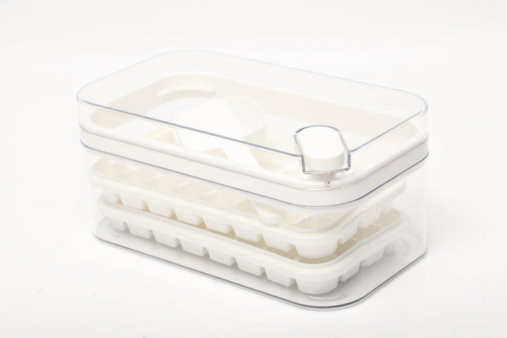 Conzept Eiswürfelbox mit 2 Ebenen, 23,5 x 13,5 x 10,9 cm, weiß