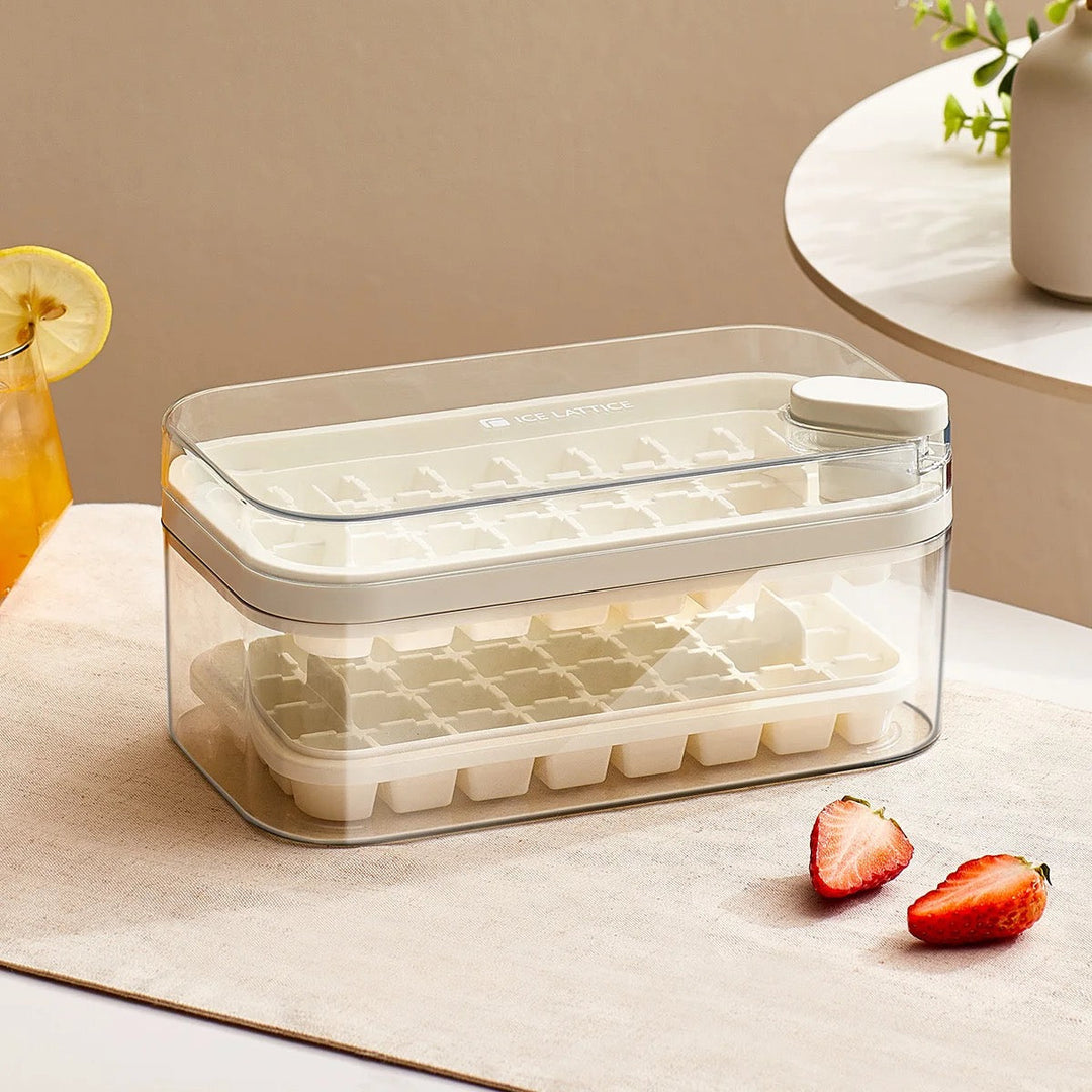 Conzept Eiswürfelbox mit 2 Ebenen, 23,5 x 13,5 x 10,9 cm, weiß