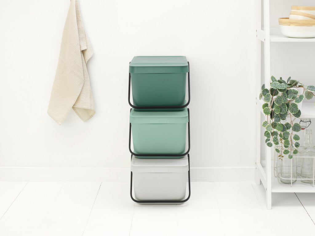 Brabantia - Sort &amp; Go stapelbarer Abfalleimer 20L - Jadegrün