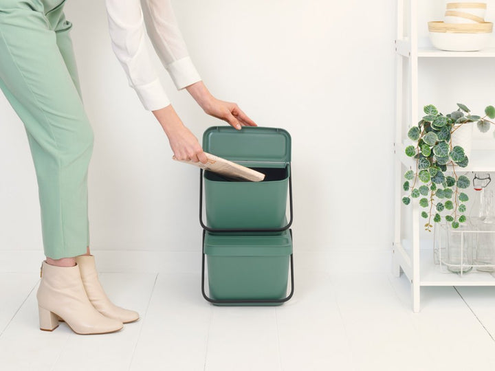 Brabantia - Sort &amp; Go stapelbarer Abfalleimer 20L - Jadegrün