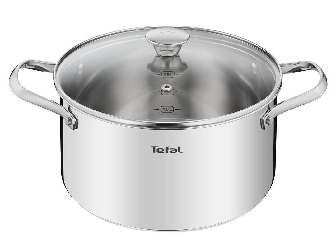 Tefal - Cook eat Topf-/Pfannenset mit 4 Teilen aus Edelstahl