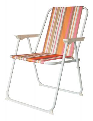 Campingstuhl 46x52x78 cm - mit orangefarbenen Streifen - Poly/Eisen