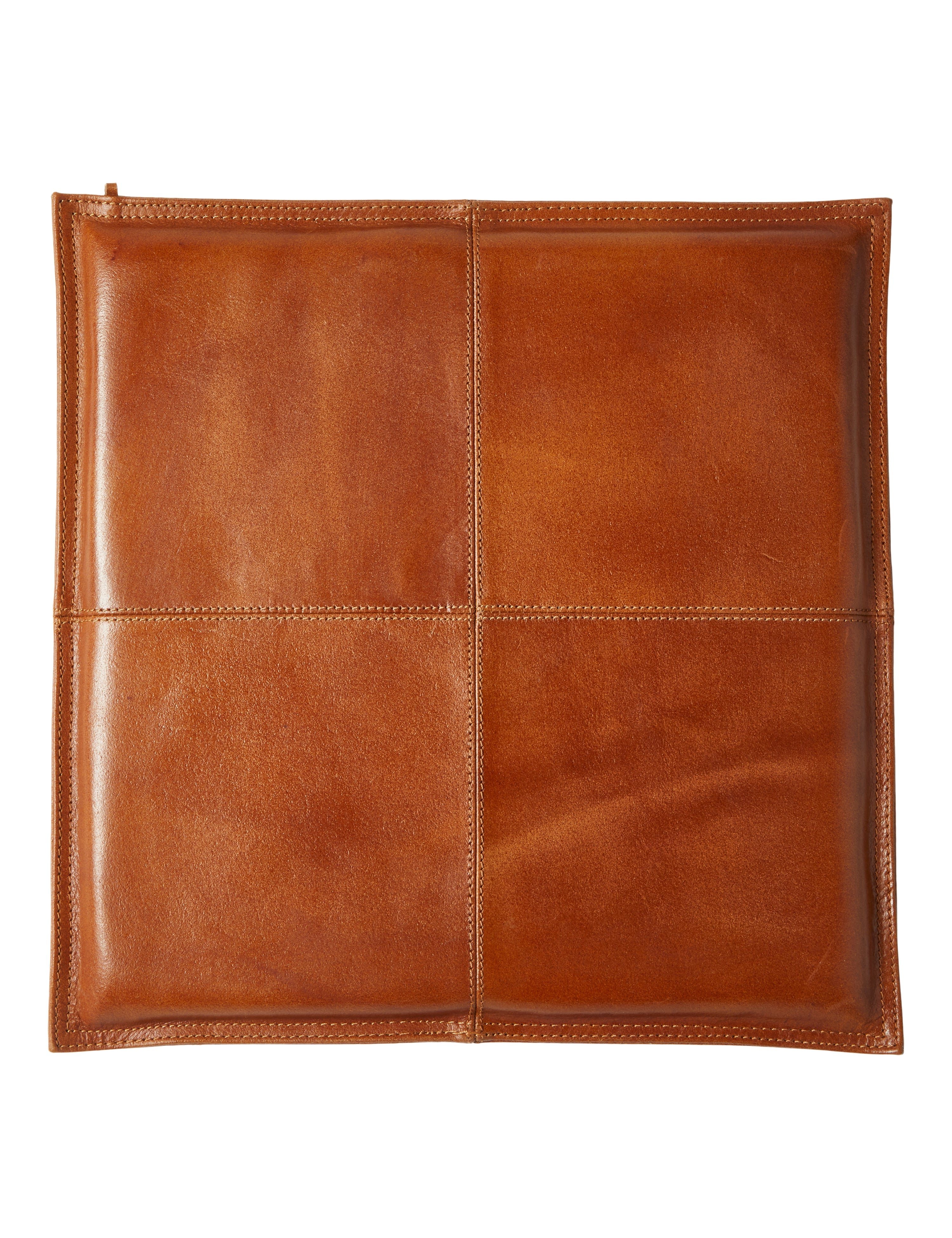 Sitzkissen 38x38 Büffelleder Cognac