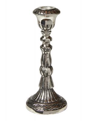 Barocker Kerzenständer H19x8 cm, Antiknickel