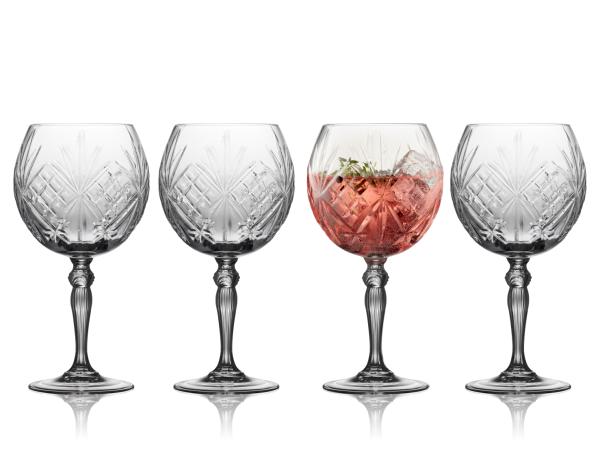 Lyngby Glass - Melodia Gin &amp; Tonic Glas 65 cl 4 Stück.
