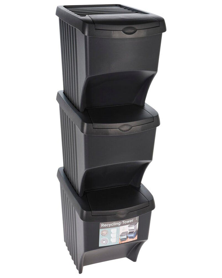 Mülleimer - Recycling-Set - 3-teilig.