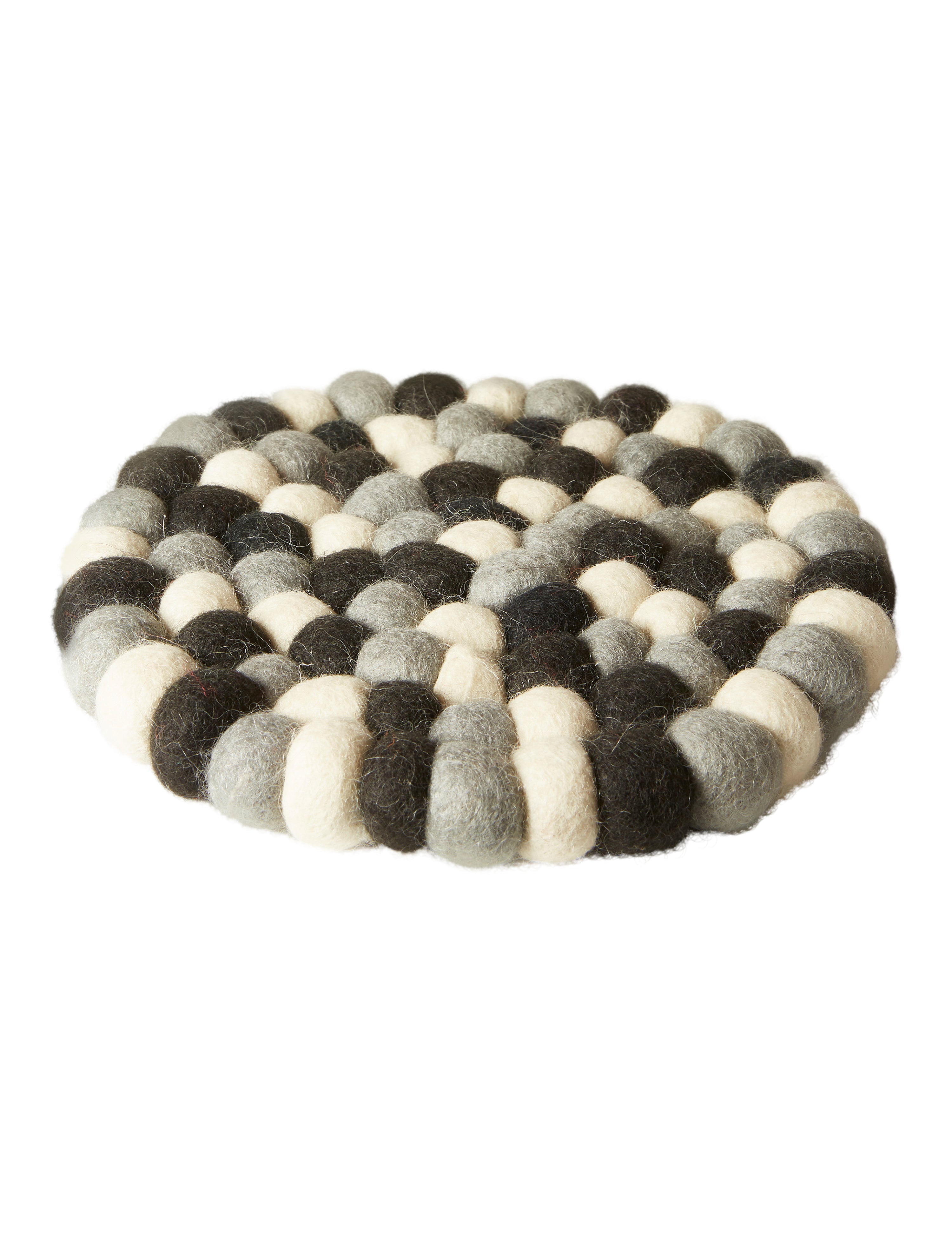 Untersetzer aus Wolle - Ø20 cm mehrfarbig schwarz/grau/natur