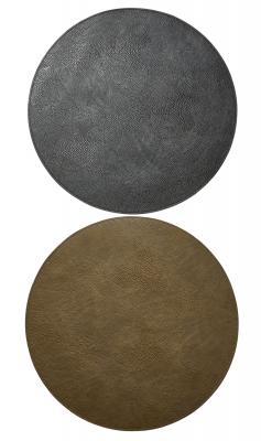 Wendbares Platzset - PU Ø38 cm schwarz/oliv