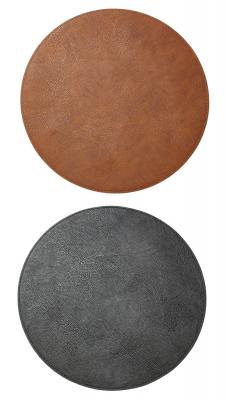Wendbares Platzset – PU Ø38 cm Cognac/Schwarz