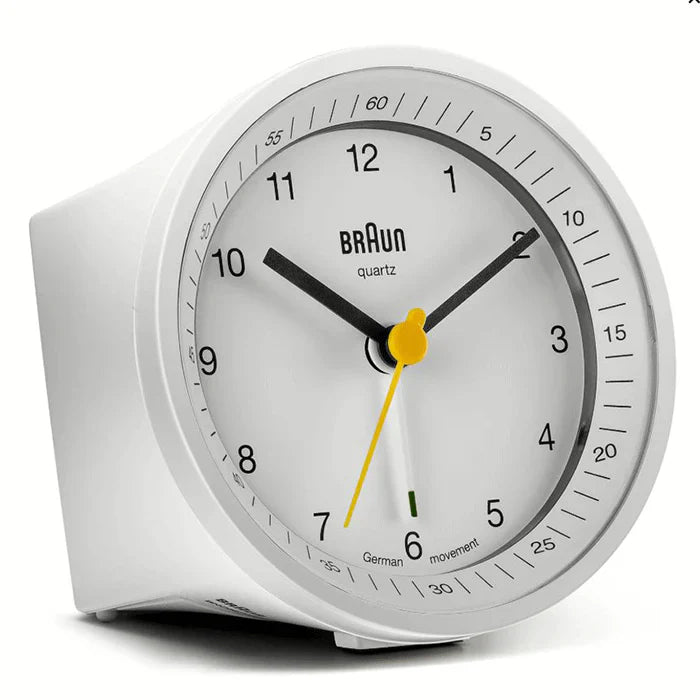 Braun Classic – Wecker BNC007WHWHQ Quarz mit Schlummerfunktion inkl. Batterie – Weiß