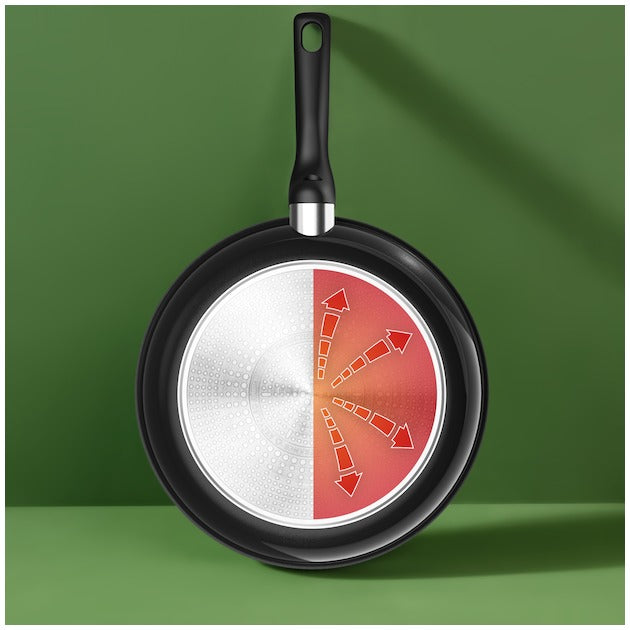 Tefal - Renew Schwarze Bratpfanne - Keramik 24 cm mit Deckel