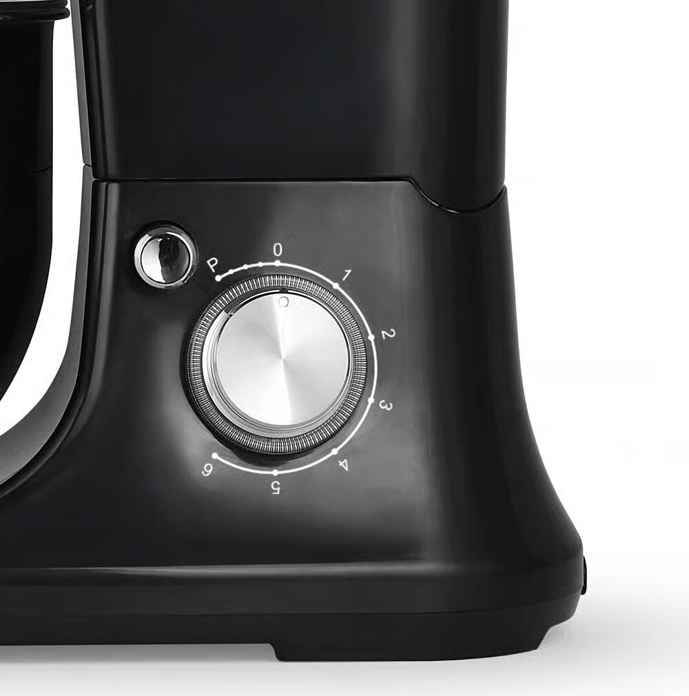 Haws - Keukenmachine, roestvrijstalen kom van 5 liter, 6 snelheden, 3 deeghaken, 1200 W, zwart