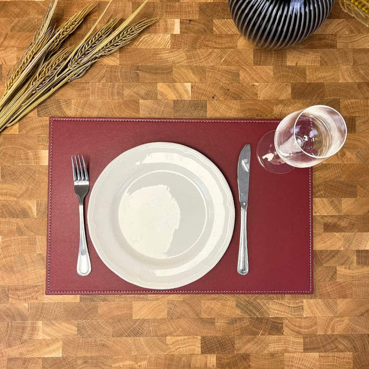 Dacore - Platzset aus Kunstleder, hart, bordeauxrot, 30 x 45 cm