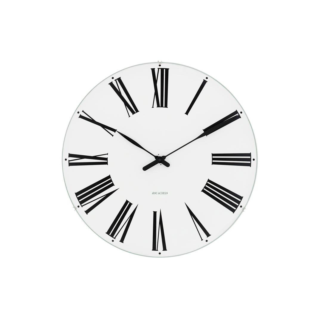 Arne Jacobsen – Römische Wanduhr Ø16 cm weiß/schwarz