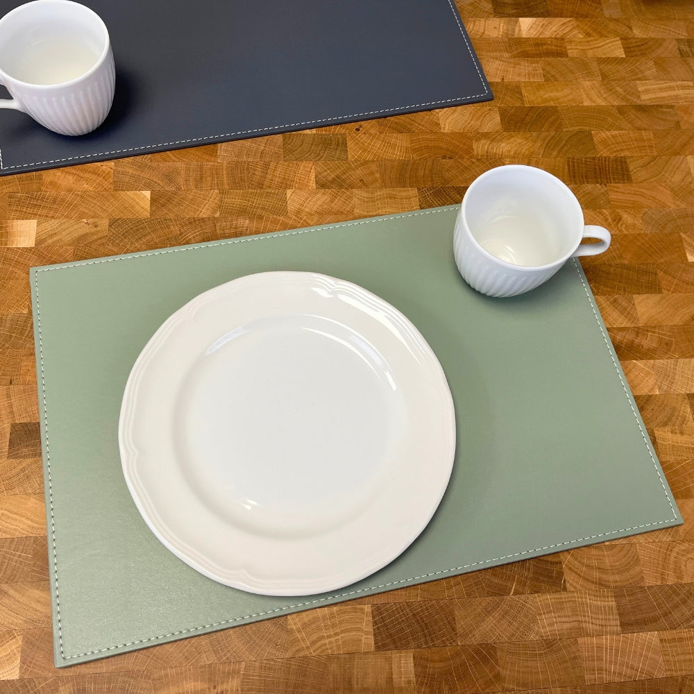 Dacore - Platzset aus Kunstleder, hart, staubgrün, 30 x 45 cm
