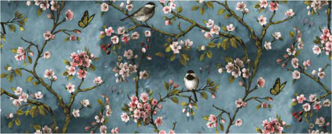Wachstuch „Sparrow“ – 140 cm – 20 m pro Rolle – Blau